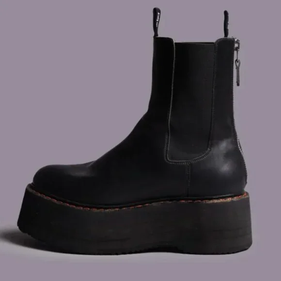 R13 DOUBLE STACK CHELSEA BOOT black - Picture 3 of 15